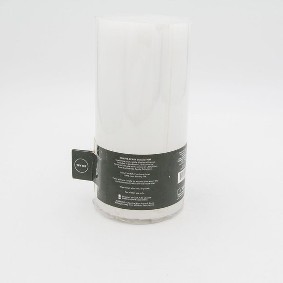 6" x 3" LED Flameless Black Wick Candle White - Picture 3 of 4